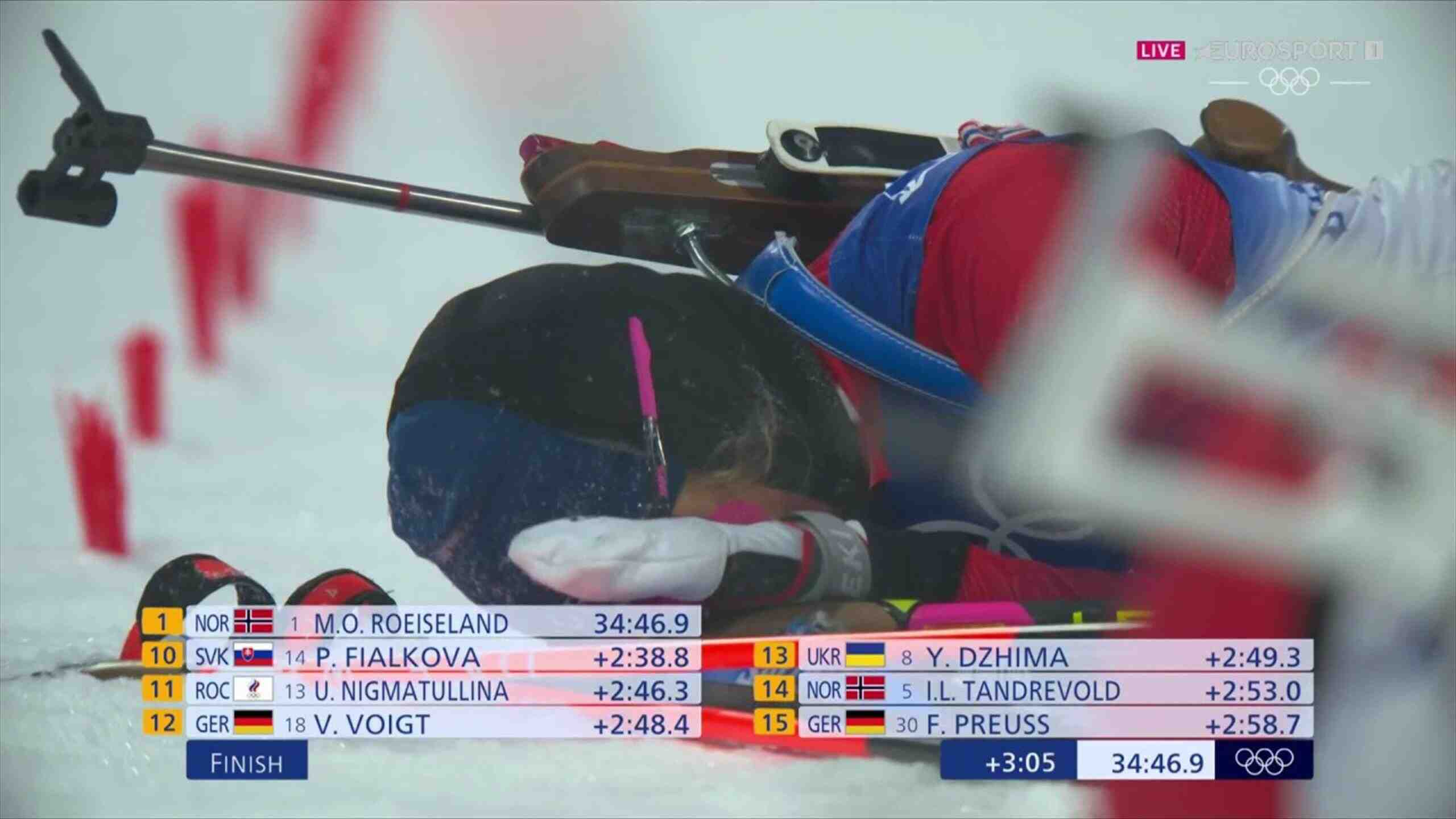 Qui a gagné la poursuite femme en biathlon aujourd'hui ?